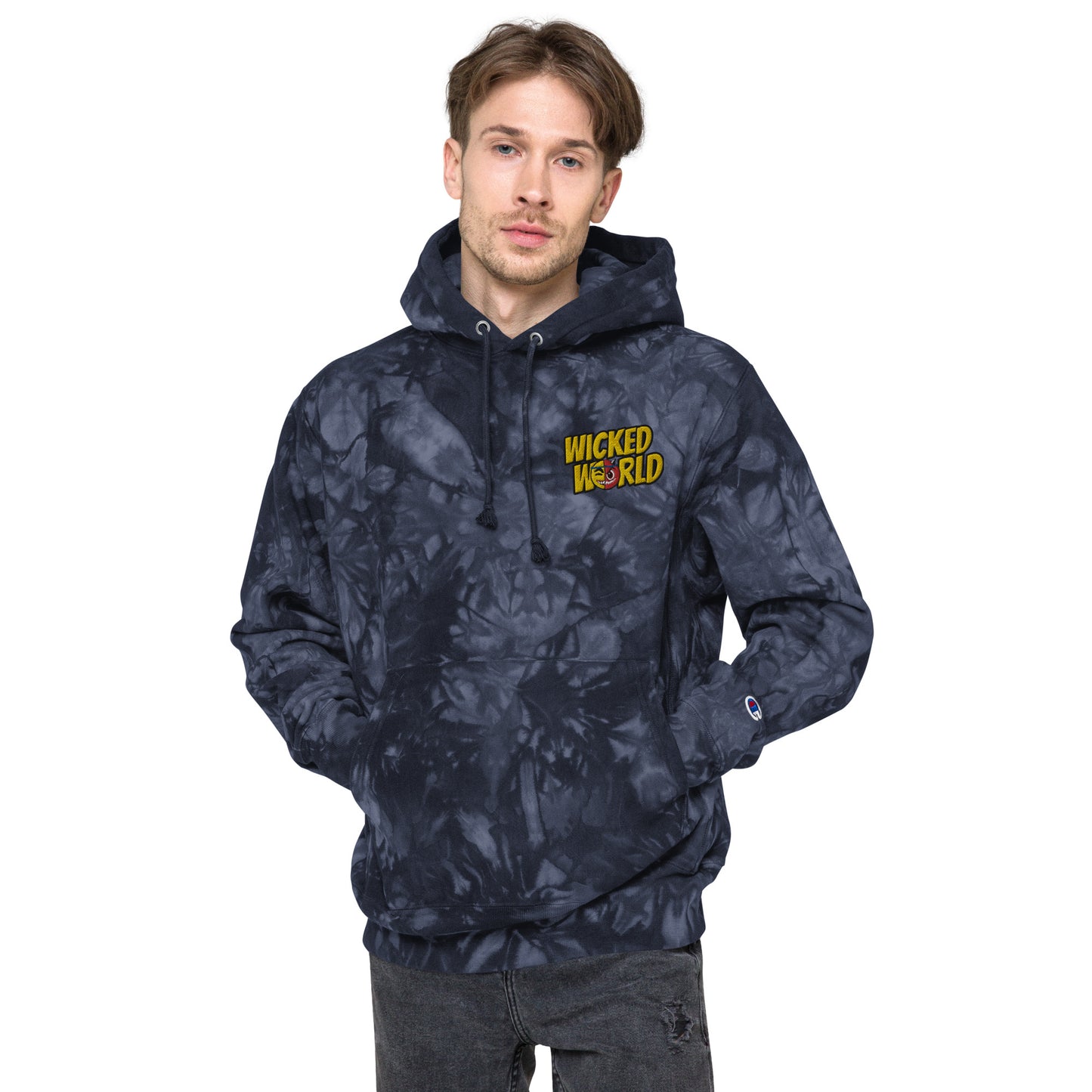 Wckdwrld Champion tie-dye hoodie